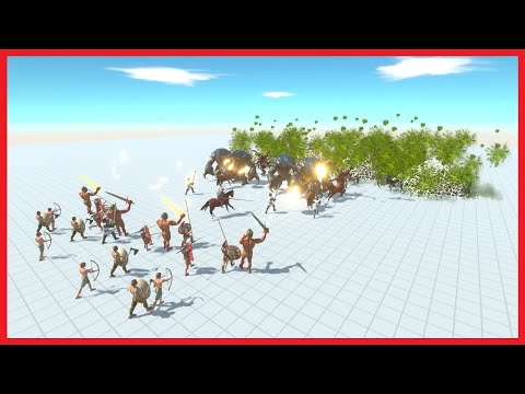 ALIEN EXOTICA VS ANCIENT HUMAN (4V4) - ANIMAL REVOLT BATTLE SIMULATOR