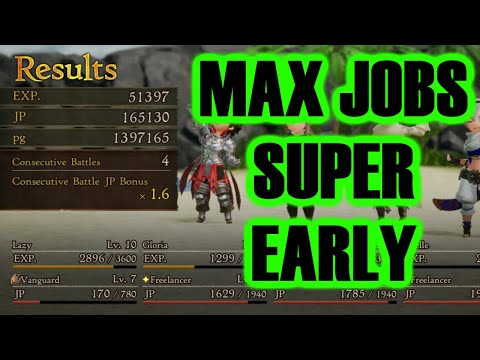 Bravely Default 2 Early JP Farming - Bravely Default 2 Easy JP -  Max Freelancer Job Fast