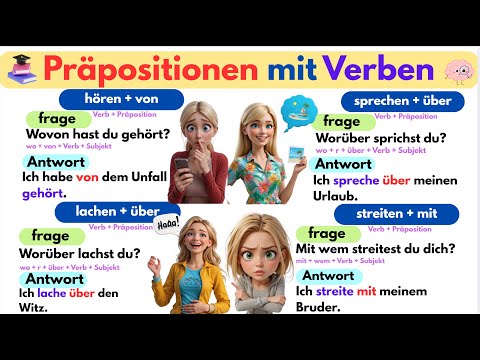 📘 200 Verben mit PRÄPOSITIONEN – Fragen❓ & Antworten ✅ | Deutsch lernen 🇩🇪 (A1–B1)