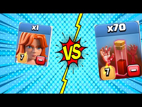 1 VALKYRIE VS 70 SKELETON SPELLS