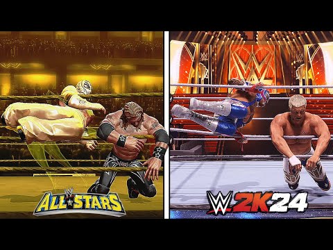WWE ALL STARS Vs. WWE 2K24 (Epic Finishers Comparison) !!!