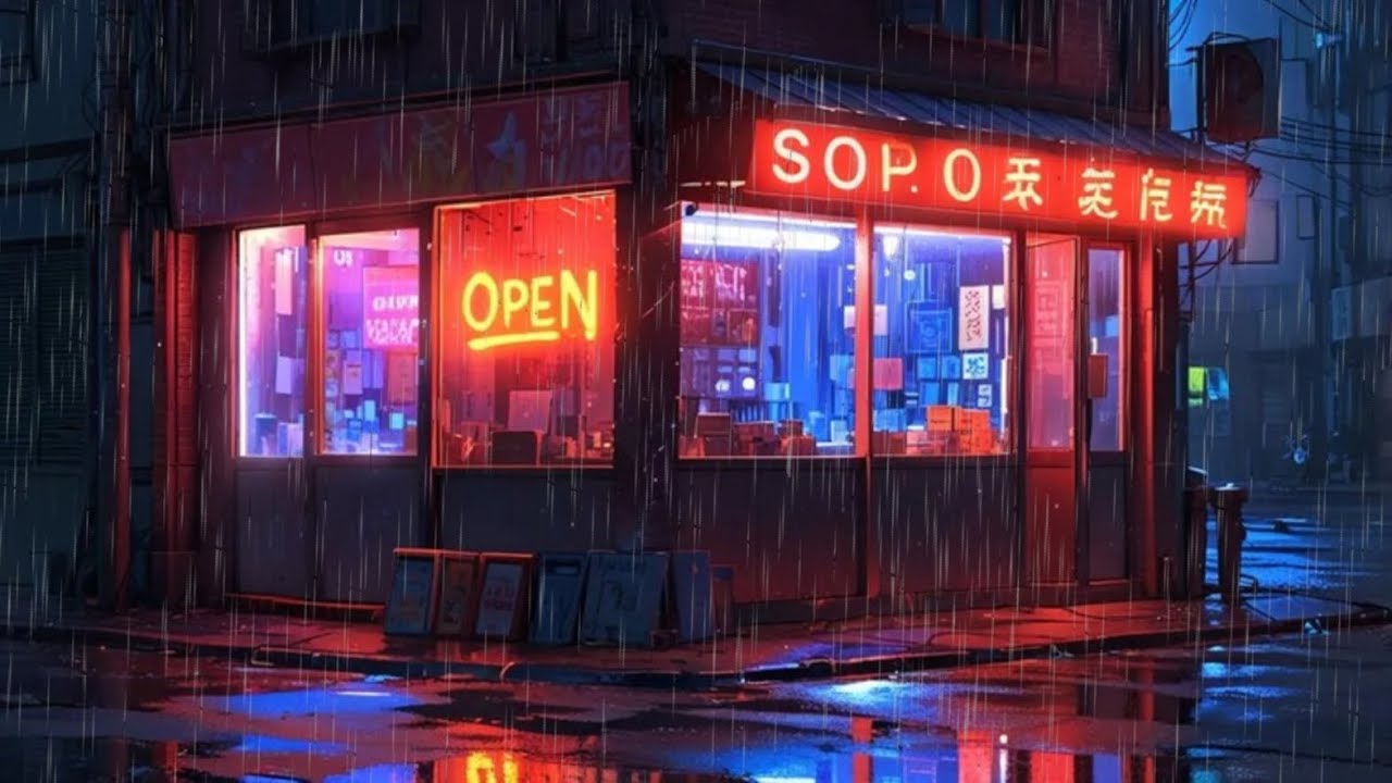 Rain & Lo-Fi 🌧️ | Solitude in the Empty Store☔⛈️