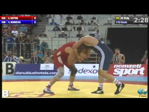 2013 WOCS 74kg Freestyle - 1/16 Finale Soner Demirtas (TUR) vs Andrey Shyyka (GER)