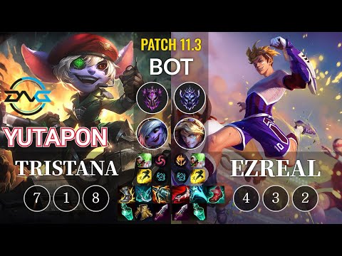 DFM Yutapon Tristana vs Ezreal Bot - KR Patch 11.3