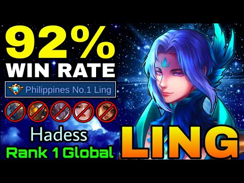 Ling 92% Win Rate ( SUPREME No.1 Philippines Ling ) - Top 1 Global Ling by Hadess - MLBB