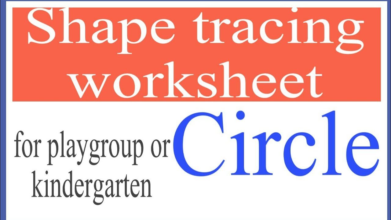Shape tracing worksheet / Circle tracing worksheet for LKG or UKG . Daily Practice Worksheet