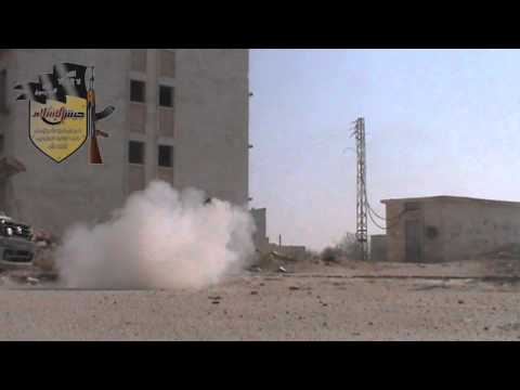 استهداف مقرات النظام داخل مطار النيرب العسكري بواسطة صواريخ محلية الصنع من قبل جيش الإسلام