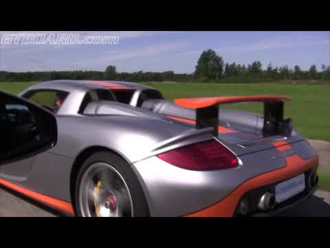 Ferrari 599 GTB F1 vs Porsche Carrera GT, Koenigsegg CCR Evo and tuned Porsche 911 GT2