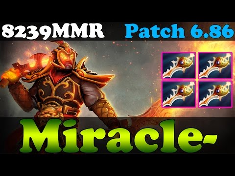 Dota 2 - Patch 6.86 : Miracle- 8239MMR Plays Ember Spirit with 4 Rapiers vol 11 - Ranked Gameplay