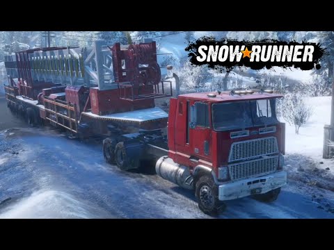 Truck Ford CLT9000 - Driving Offroad Transporting Oil Rig Salvage - SnowRunner | XBOX ONE gameplay