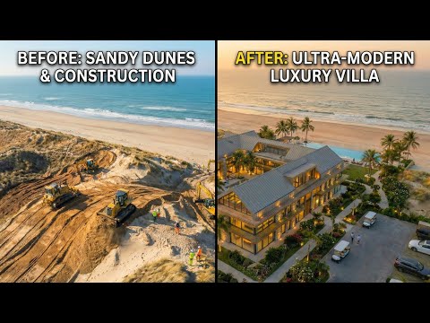 Building a Luxury Beach House from Scratch | Incredible Time-Lapse 🏖️