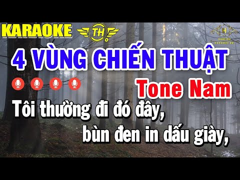 Trên Bốn Vùng Chiến Thuật Karaoke Tone Nam Nhạc Sống 2023 | Trọng Hiếu