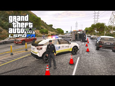CAMIÓN VOLCADO en AUTOPISTA - PL BADAJOZ  | -  (LSPDFR #1083)