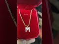 Gold Necklace With The Letter M