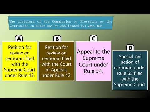 RULES OF COURT: Rule 64 - Review of Judgments & Final Orders or Resolutions of the COMELEC & the COA