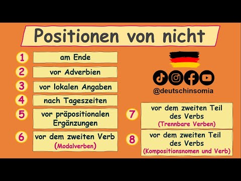 The positions of not | Learn German: Grammar + Examples | simply explained