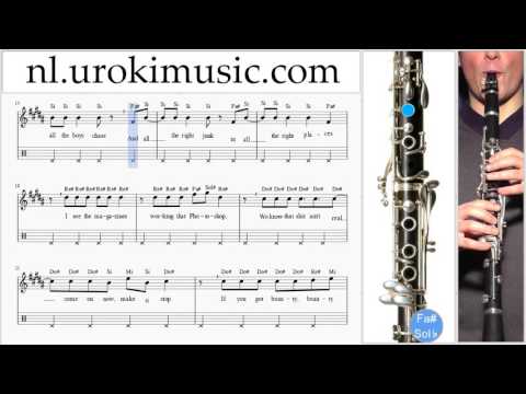 Klarinet Leren Spelen Meghan Trainor All About That Bass Klarinetles Deel#2 Studie Klasse Muzieknote