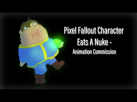 Pixel Fallout Character Eating A Nuke - Commissioned Gif