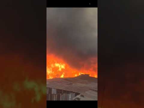 SUSAN'S BAY ON FIRE IN FREETOWN SIERRA LEONE.