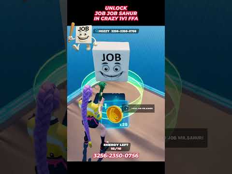 JOB JOB SAHUR IN CRAZY 1V1 FFA All Guns & Rides FORTNITE MAP #shorts  #fortnitecreative