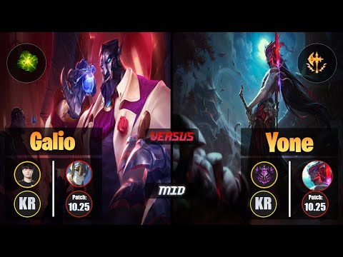 Tempt GALIO (Mid) [Aftershock] VS YONE - Master KR Patch 10.25