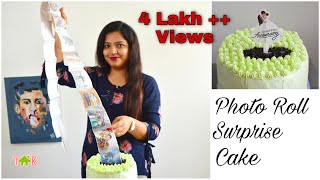 Surprise Photo Cake | Photo Pulling Cake | Step By Step Tutorial for Hidden Photo or Photo Roll Cake
