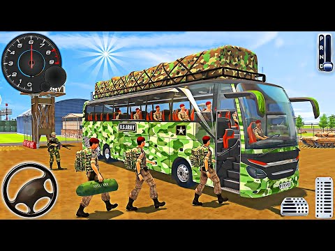 Army Bus Transporter Simulator 3D - Offroad Coach Bus Driving Game | Android Gameplay