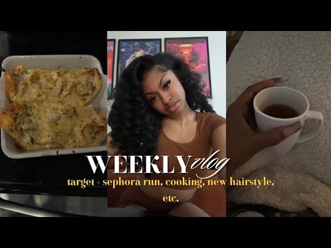 WEEKLY VLOG sephora & target run + cooking + trying a new hairstyle + etc