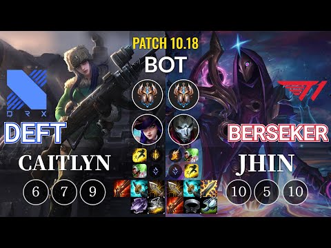 DRX Deft Caitlyn vs T1 Berseker Jhin Bot - KR Patch 10.18
