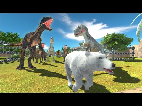Escape from the dinosaurs in the dangerous jungle - Animal Revolt Battle Simulator
