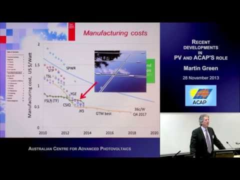 UNSW SPREE 201311-28 ACAP Martin Green - Recent Developments in PV and ACAP's Role