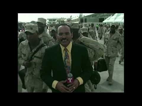 Dominican soldiers return from Iraq after participating in Operation Task Force Quisqueya 1 in 2003.