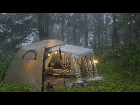 WORST EXPERIENCE OF BEING HIT BY A RAIN STORM ⛈️ CAMPING IN HEAVY RAIN
