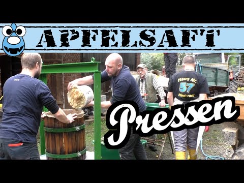 Lecker naturtrüben Apfelsaft selber machen/380Liter Saft mit Eigenbau Hydraulikpresse herstellen