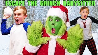 Escape the Babysitter! The Grinch Babysitter Showdown! Escape the Room to Save Christmas Again!