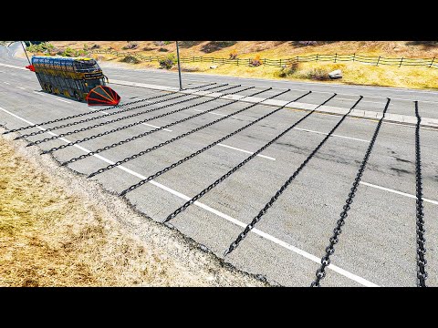 Cars vs Numerous Chains – BeamNG.Drive | BeamNG Slime