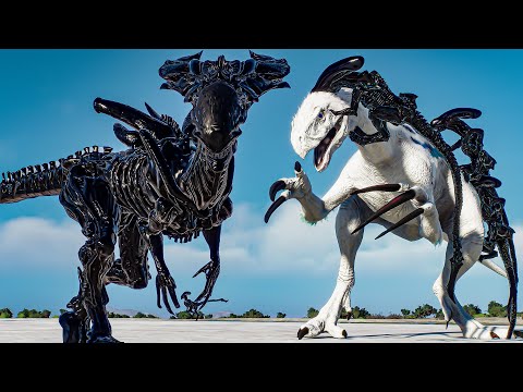 Xenomorphs attack Humans & Dinosaurs in Jurassic Park | Jurassic World Evolution 2 Best mods