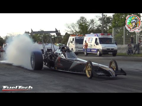 Dragster 6 cil bi-turbo Eder Cardoso - recorde 6s813 - Arrancada Curitiba 2014 - 4ª etapa