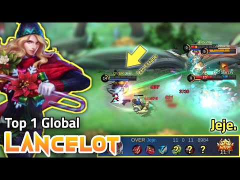 Verry Fast Hand Lancelot by Jeje Top 1 Global Lance Best Build and Emblem - Gameplay Pro Player MLBB