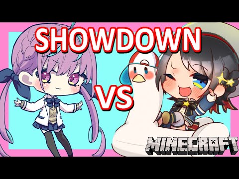 【Hololive】Aqua VS Subaru Showdown!!! ft. Miko【Minecraft】【Eng Sub】