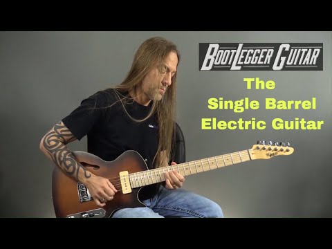 BootLegger Guitar Single Barrel Brown Red Black Burst Custom Case & Flask P90 & Single Coil image 24