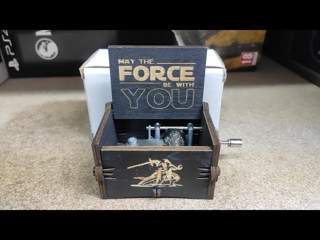 Vídeo relacionado con Caja de música de Star Wars de madera negra, caja de madera tallada a mano,antigua artesanía de decoración del hogar para niños regalos
