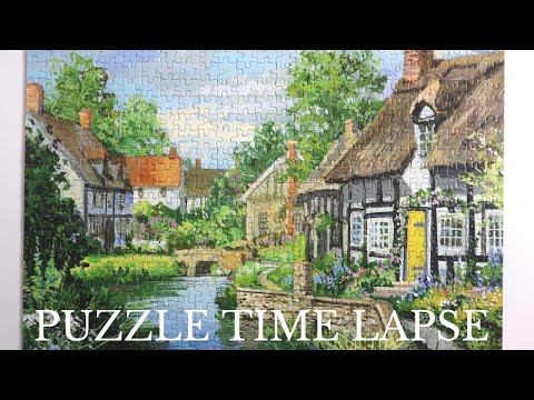 Relaxing River Cottage Puzzle Time Lapse From Falcon   Oddly Satisfying