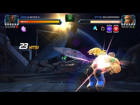 MCOC AW S34W4 [ÑXS] vs [Pycb] | Falcon vs Thing Boss & More Doom Stuff