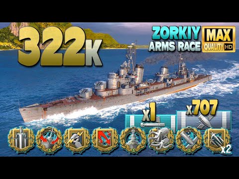 Destroyer Zorkiy: Huge 4,7k base xp game (zoom warning) - World of Warships
