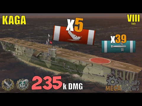 Kaga 5 Kills & 235k Damage | World of Warships Gameplay