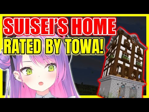 Holoyume Towa Reacts to Suisei's House in Minecraft!