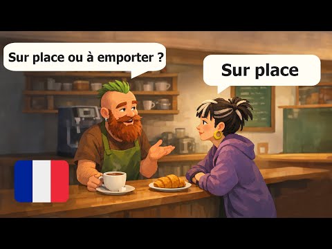 10 Simple French Dialogues (A1-A2 Level) | Easy conversations in a Cafe