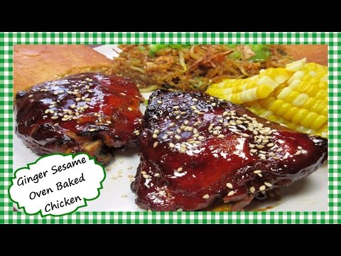 Tsang's Ginger Sesame Chicken in the Oven Recipe~ How to Make Easy Baked Chicken Video