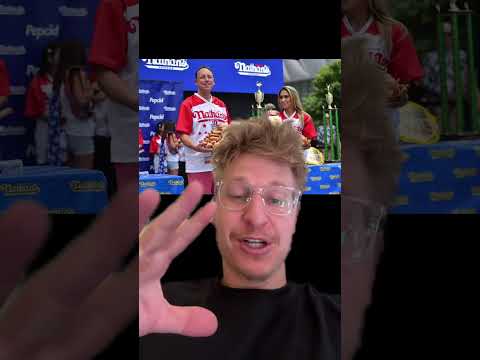 What do competitive eaters do after they eat 68 hot dogs